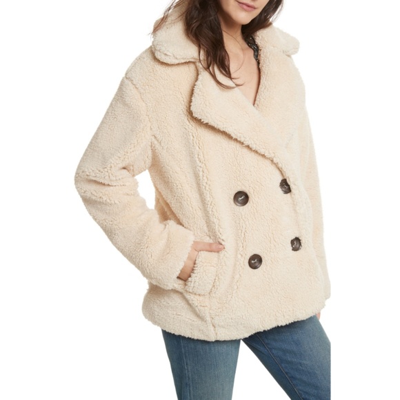 Free People Jackets & Blazers - Free People Notched Teddy Peacoat S